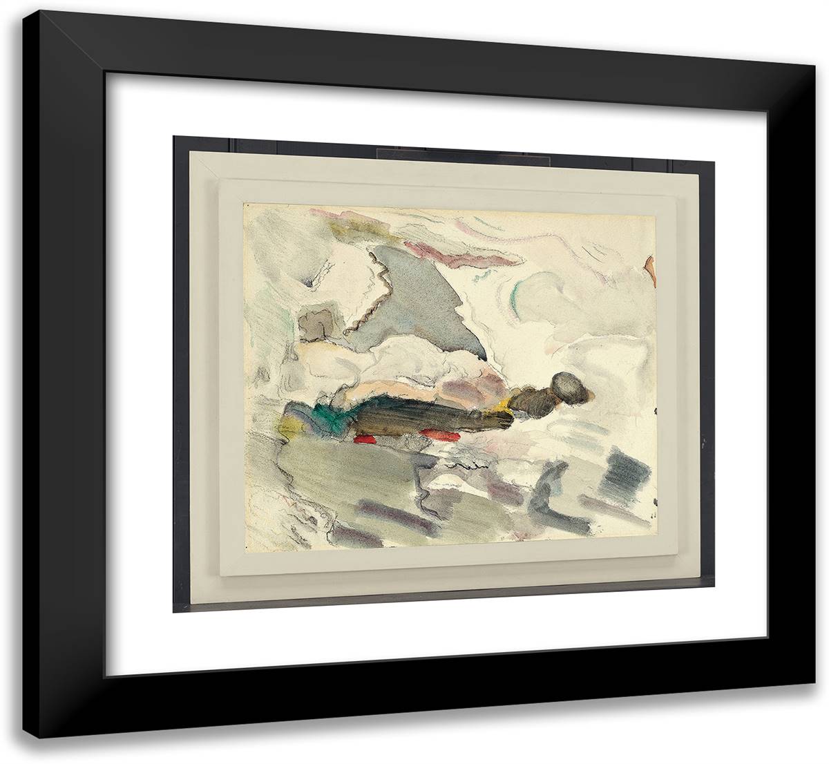 Ocean and Rocks 22x20 Black Modern Wood Framed Art Print Poster by Marin, John