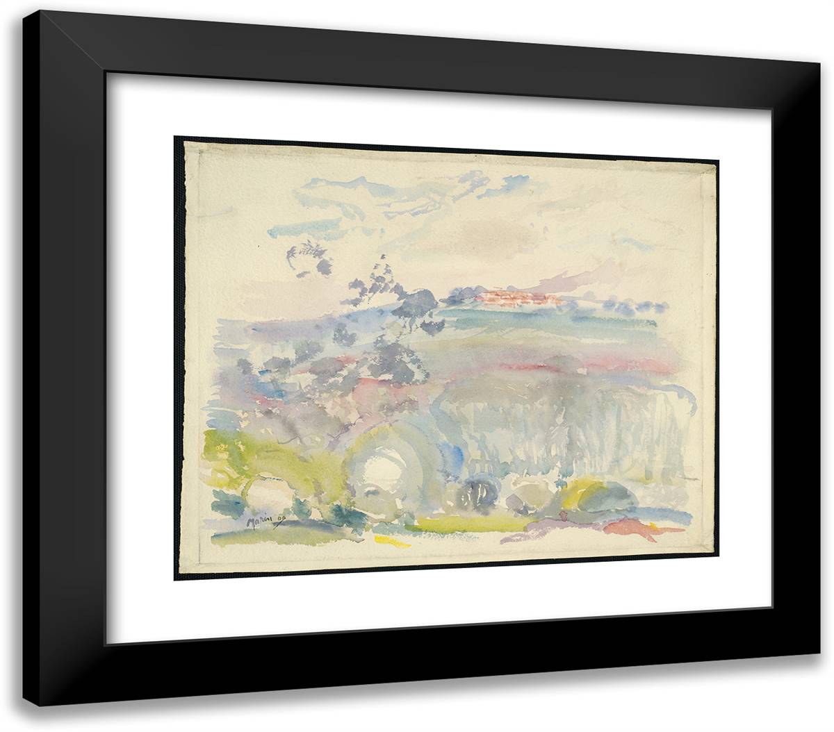 Spring (Montbarbin) 23x20 Black Modern Wood Framed Art Print Poster by Marin, John