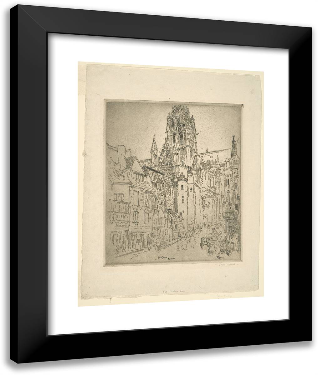 St. Ouen, Rouen, France 20x24 Black Modern Wood Framed Art Print Poster by Marin, John