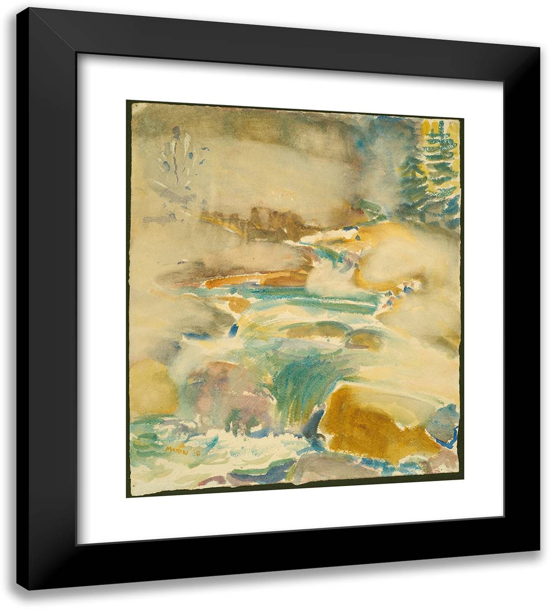 The Brook 20x22 Black Modern Wood Framed Art Print Poster by Marin, John