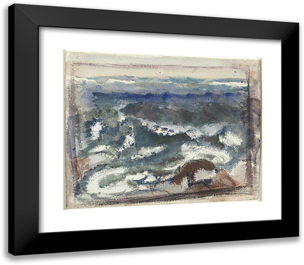 The Sea 23x20 Black Modern Wood Framed Art Print Poster by Marin, John