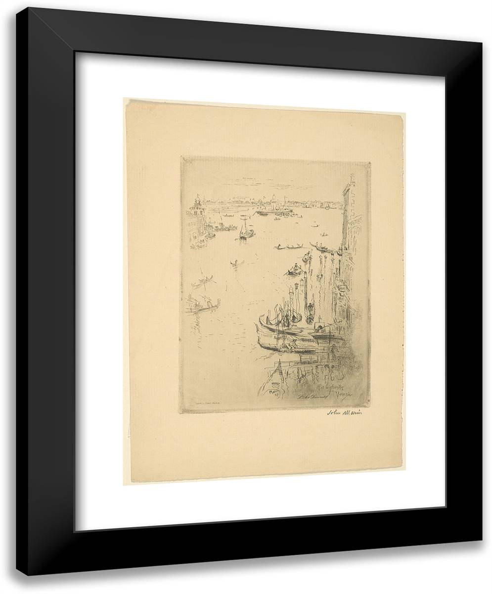 Through the Window, Venice 19x24 Black Modern Wood Framed Art Print Poster by Marin, John