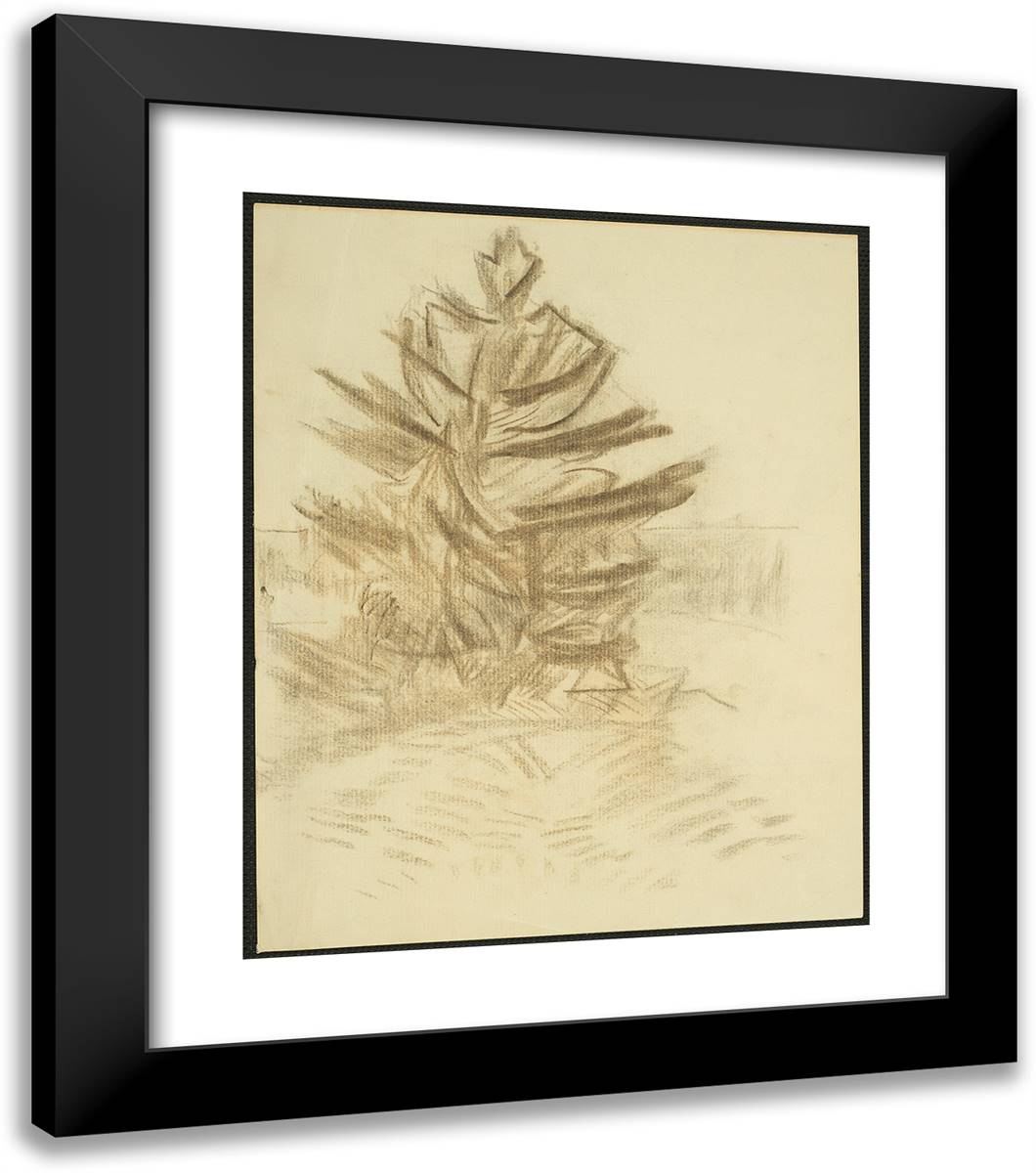 Untitled (Evergreen Tree, Maine) 20x23 Black Modern Wood Framed Art Print Poster by Marin, John