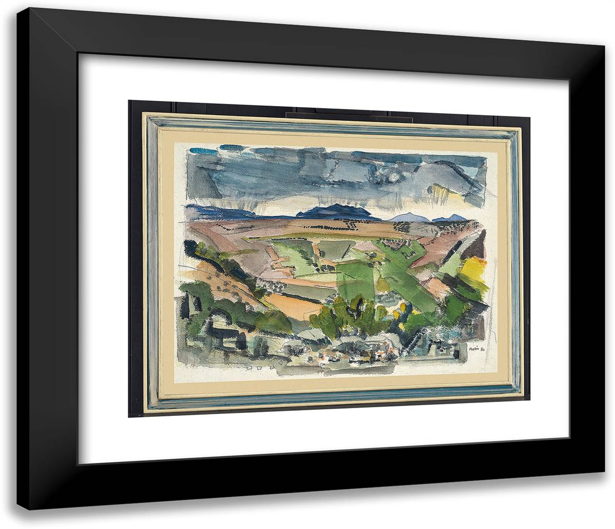 Valley of the Hondo, New Mexico 23x20 Black Modern Wood Framed Art Print Poster by Marin, John