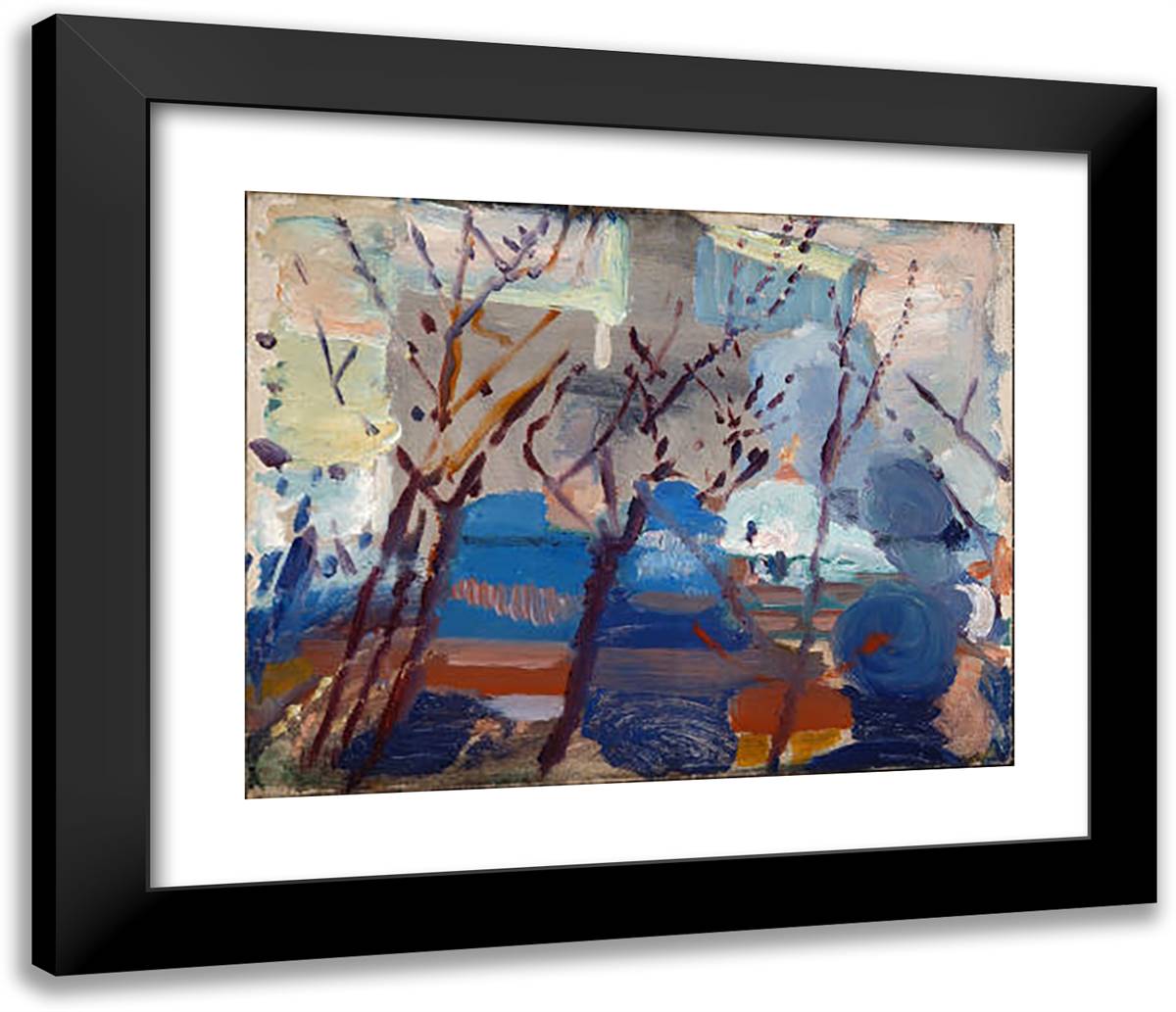 Weehawken Sequence 23x20 Black Modern Wood Framed Art Print Poster by Marin, John