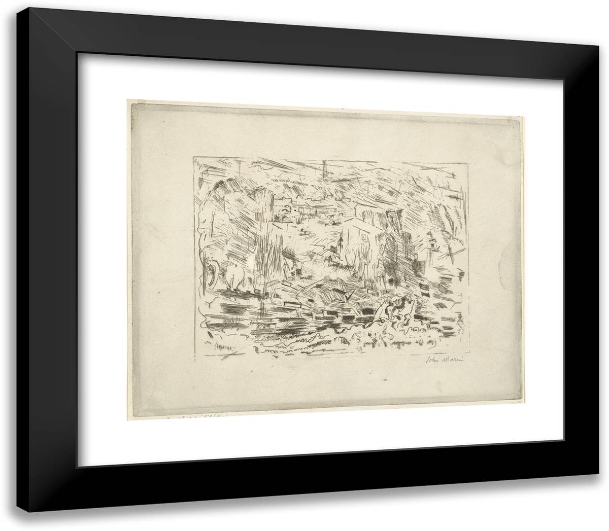 Weehawken, No. 1 23x20 Black Modern Wood Framed Art Print Poster by Marin, John