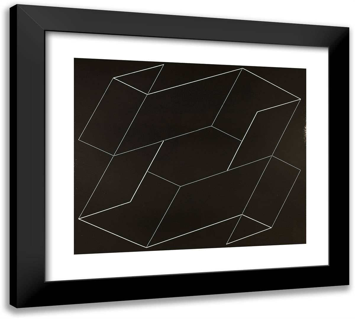 Interlinear K 50 22x20 Black Modern Wood Framed Art Print Poster by Albers, Josef