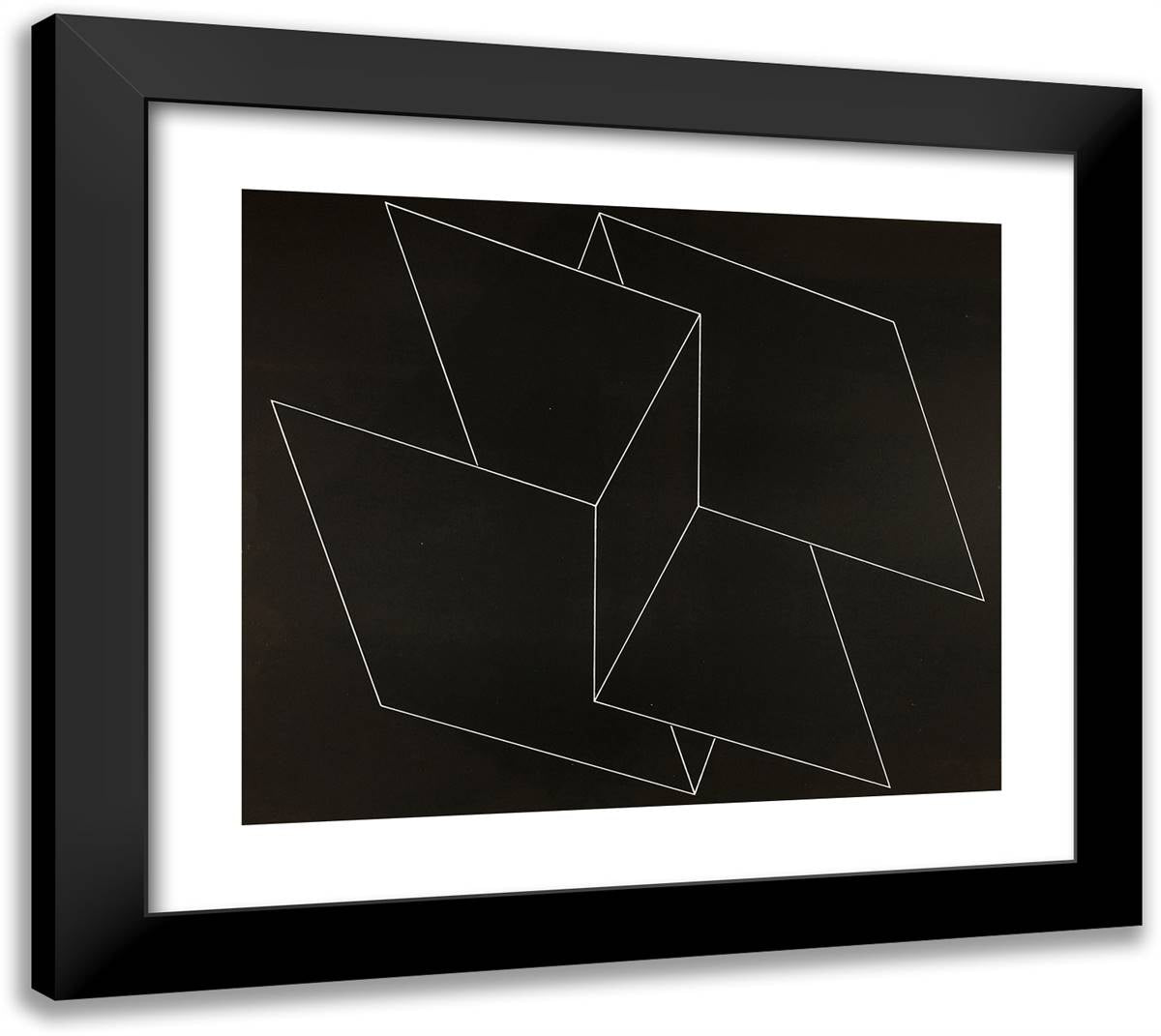 Interlinear N 65 22x20 Black Modern Wood Framed Art Print Poster by Albers, Josef