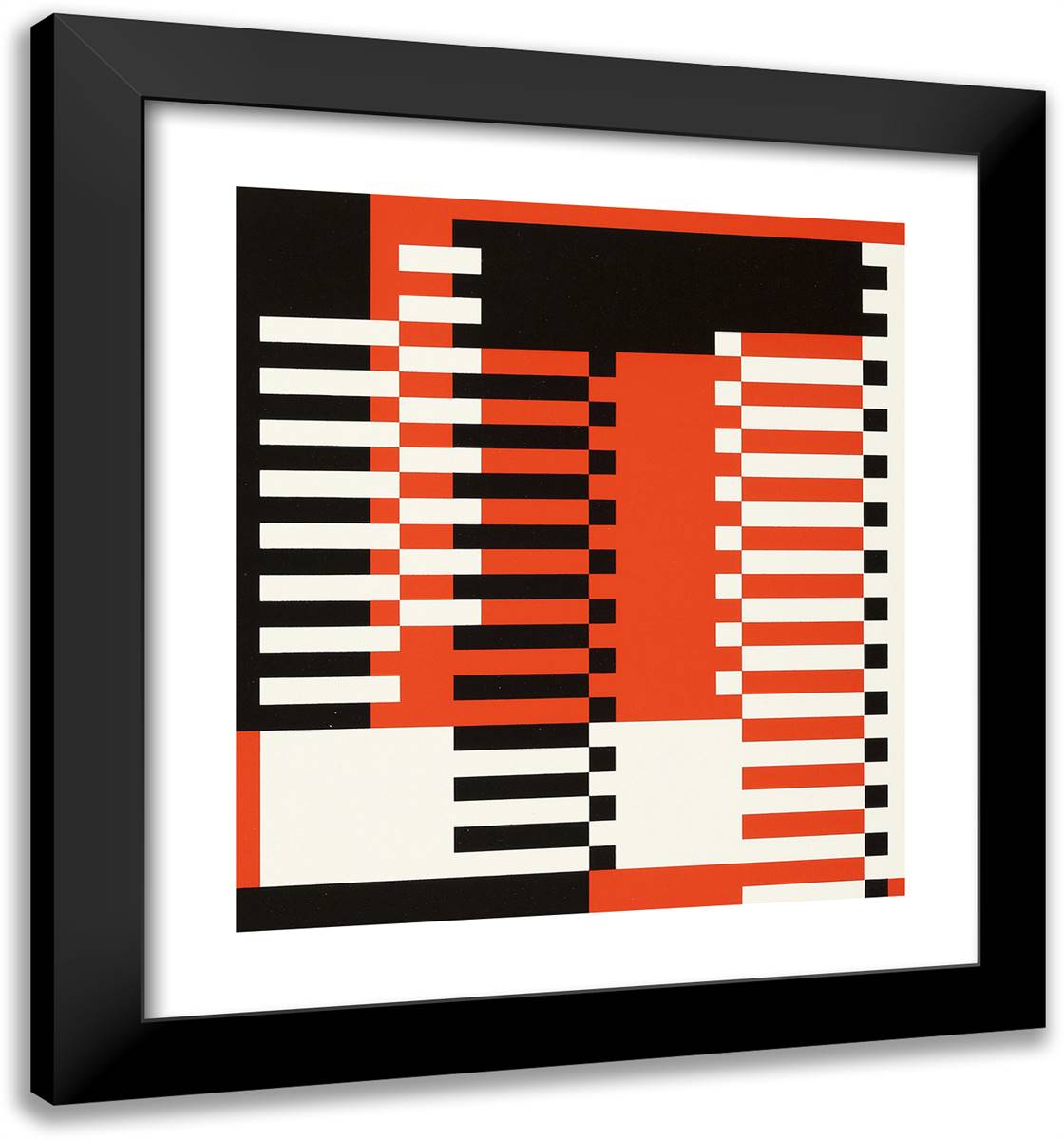 Mma Pillars (1928) 20x21 Black Modern Wood Framed Art Print Poster by Albers, Josef