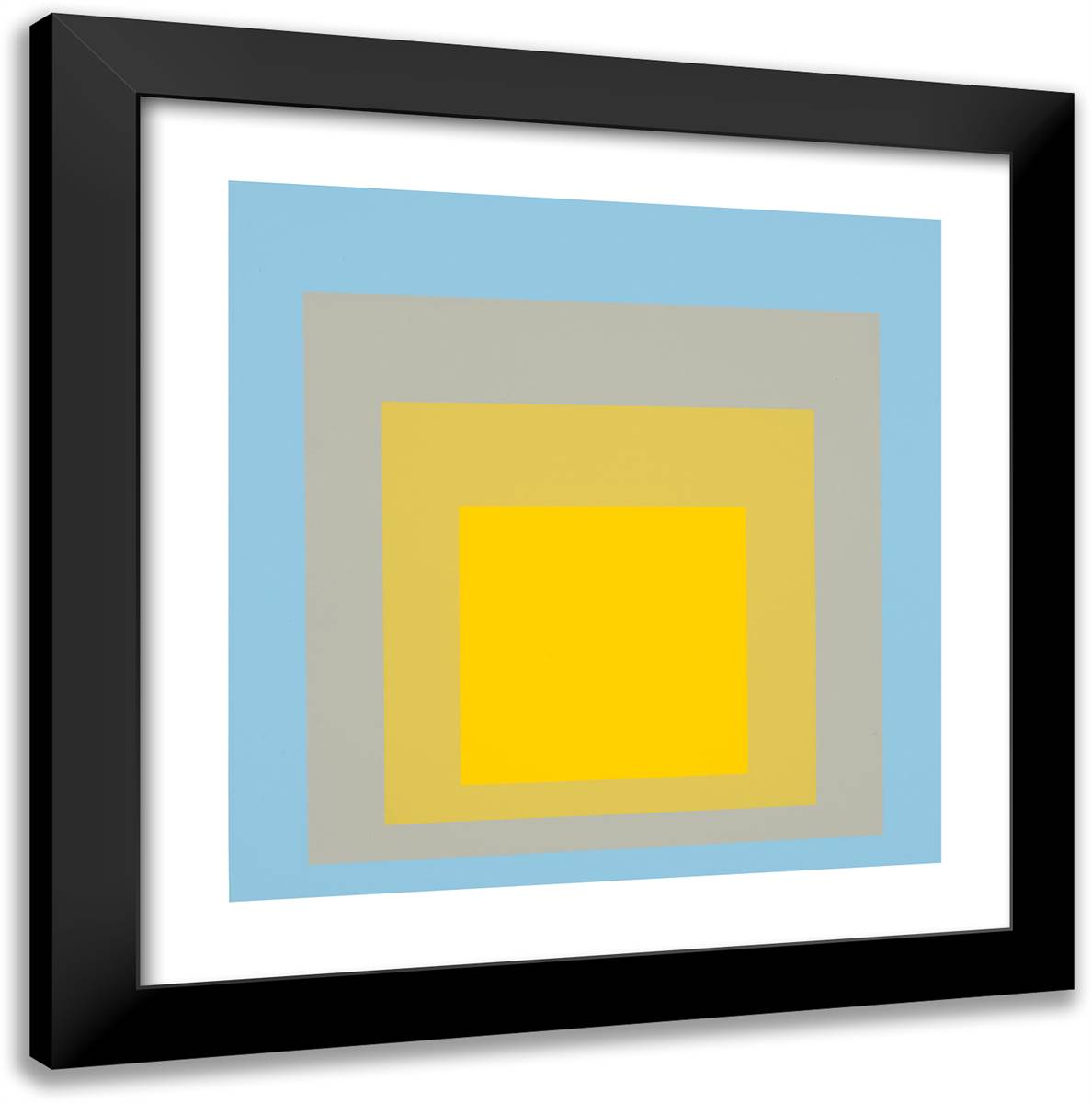 Wide Light, Plate One from Homage to the Square Ten Works by Josef Albers 20x20 Black Modern Wood Framed Art Print Poster by Albers, Josef