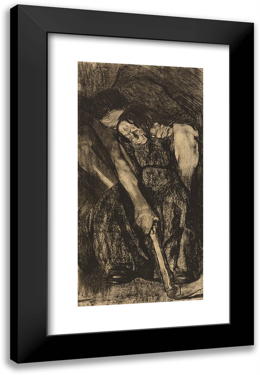 Inspiration 16x24 Black Modern Wood Framed Art Print Poster by Kollwitz, Kathe