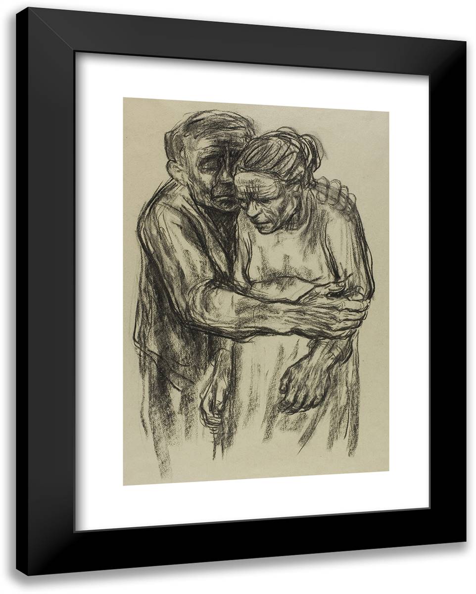 Man and Woman 19x24 Black Modern Wood Framed Art Print Poster by Kollwitz, Kathe