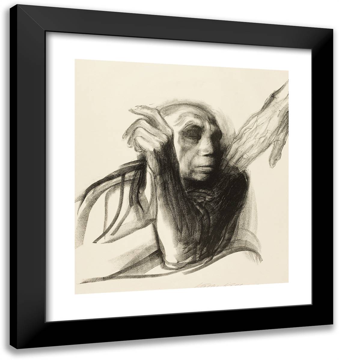 The Call of Death 20x21 Black Modern Wood Framed Art Print Poster by Kollwitz, Kathe