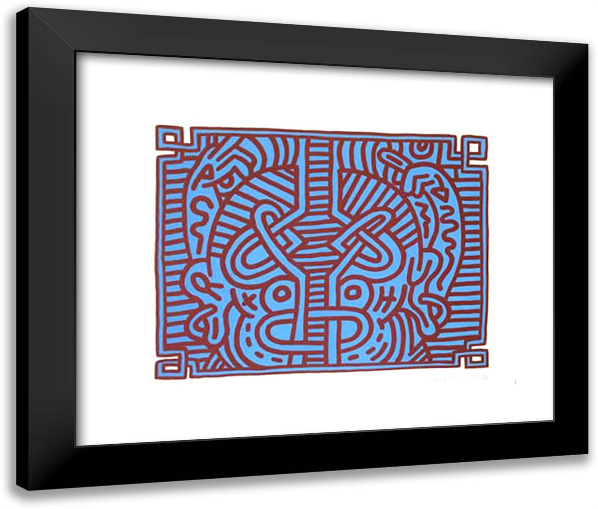 Chocolate Buddha 1 24x20 Black Modern Wood Framed Art Print Poster by Haring, Keith
