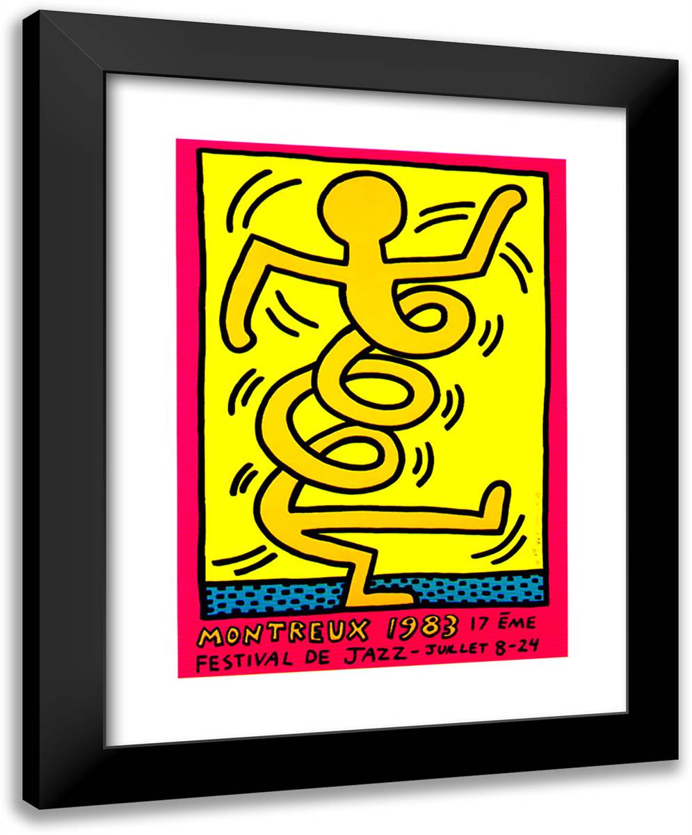 Montreux 19x24 Black Modern Wood Framed Art Print Poster by Haring, Keith