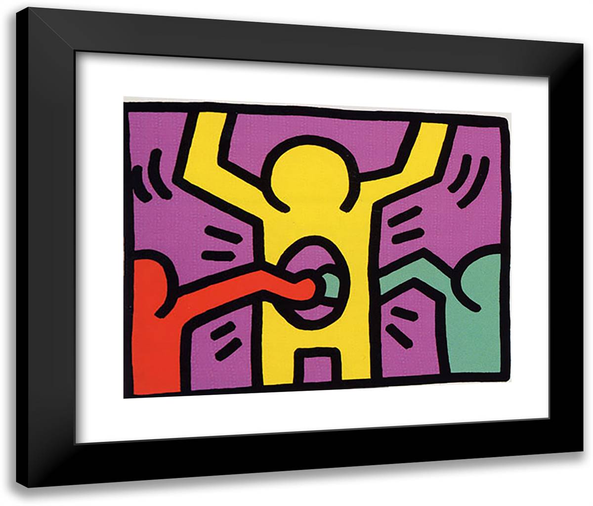 Pop Shop 1 24x20 Black Modern Wood Framed Art Print Poster by Haring, Keith