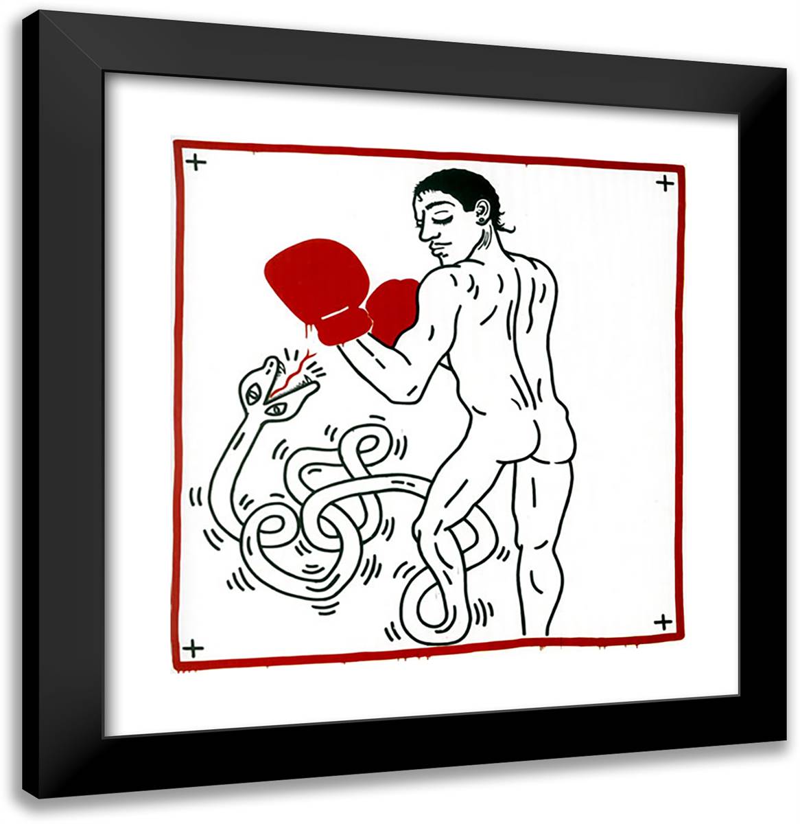 Portrait of Macho Camacho 20x21 Black Modern Wood Framed Art Print Poster by Haring, Keith