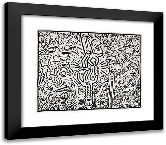 The Marriage of Heaven and Hell 23x20 Black Modern Wood Framed Art Print Poster by Haring, Keith