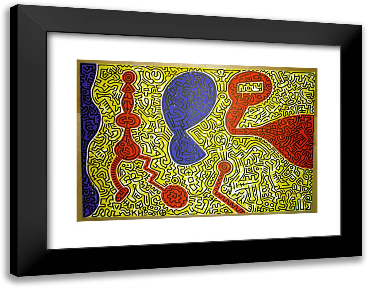 Toledo 24x19 Black Modern Wood Framed Art Print Poster by Haring, Keith