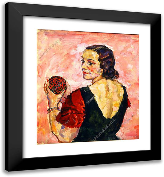 A Woman from Behind 20x22 Black Modern Wood Framed Art Print Poster by Konchalovsky, Piotr