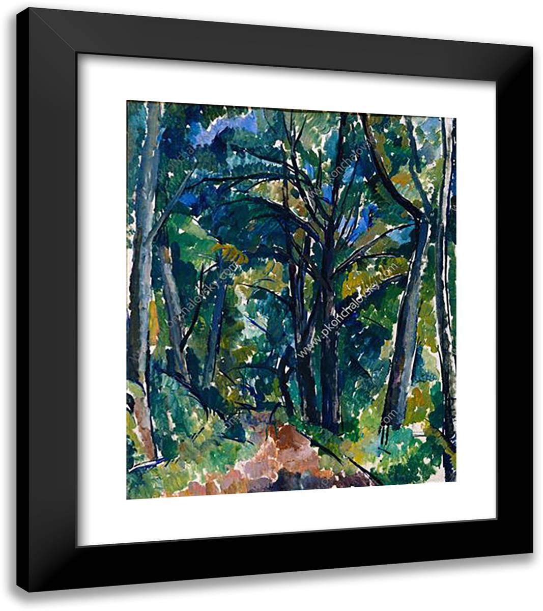 Abramtsevo. Mall. 20x23 Black Modern Wood Framed Art Print Poster by Konchalovsky, Piotr