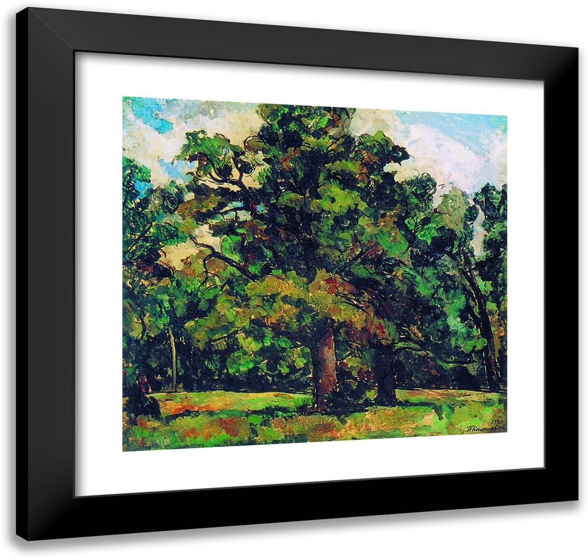 Abramtsevo. Oak Grove. 21x20 Black Modern Wood Framed Art Print Poster by Konchalovsky, Piotr