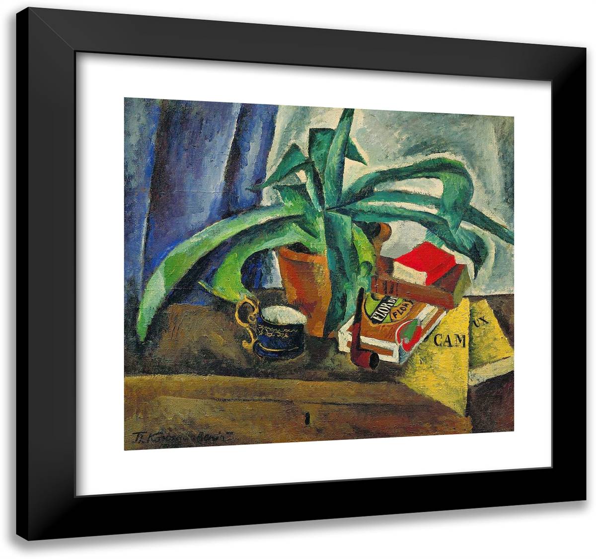 Agave 21x20 Black Modern Wood Framed Art Print Poster by Konchalovsky, Piotr