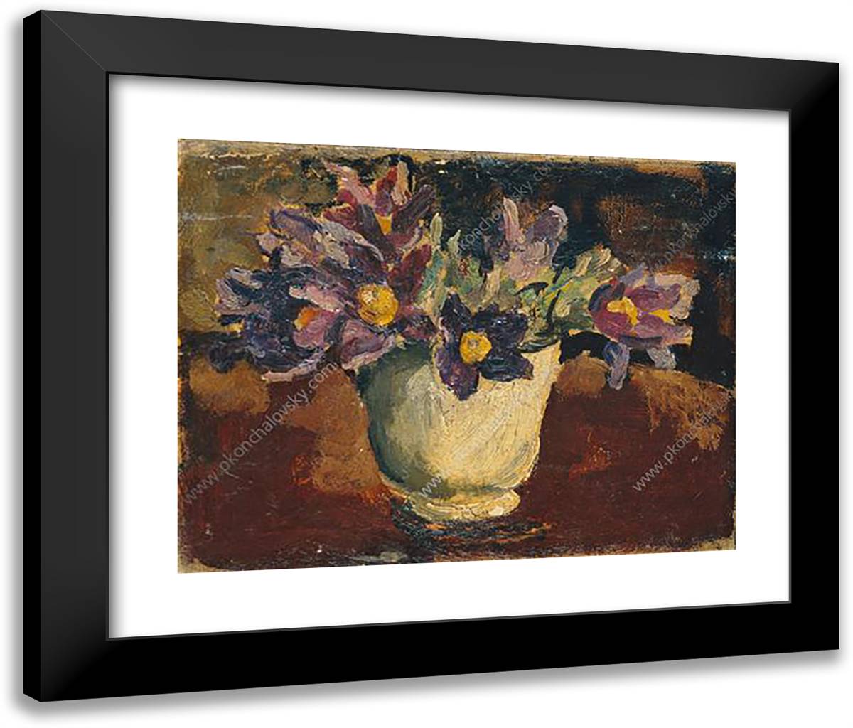 Anemone 24x20 Black Modern Wood Framed Art Print Poster by Konchalovsky, Piotr