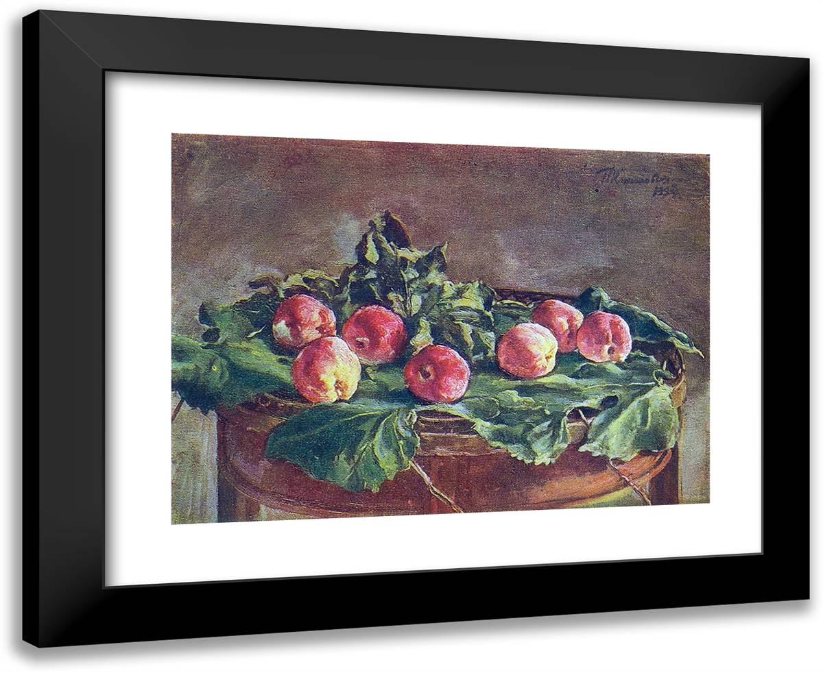 Apples 24x20 Black Modern Wood Framed Art Print Poster by Konchalovsky, Piotr