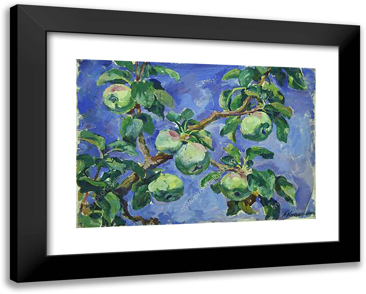 Apples Against the Blue Sky 24x19 Black Modern Wood Framed Art Print Poster by Konchalovsky, Piotr