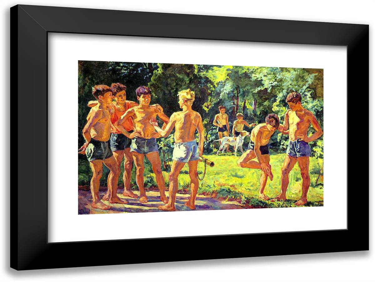 At Summer 24x18 Black Modern Wood Framed Art Print Poster by Konchalovsky, Piotr