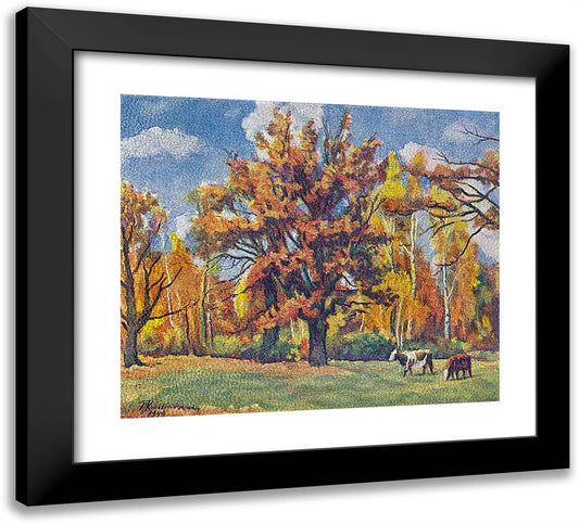 Autumn 22x20 Black Modern Wood Framed Art Print Poster by Konchalovsky, Piotr