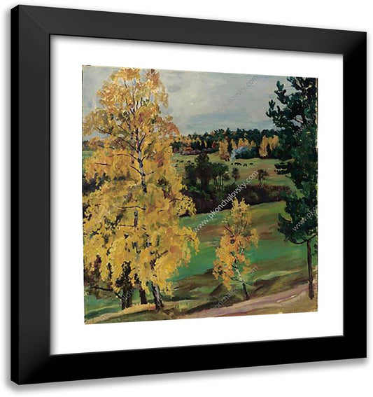 Autumn. Yellow Wood. 20x21 Black Modern Wood Framed Art Print Poster by Konchalovsky, Piotr