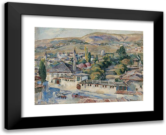 Bakhchisarai. Common VIew. 24x19 Black Modern Wood Framed Art Print Poster by Konchalovsky, Piotr