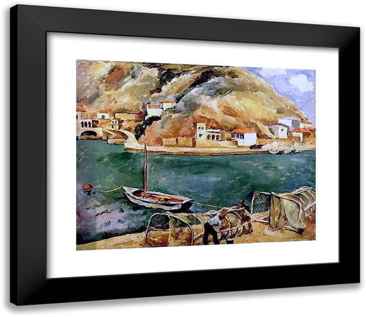 Balaklava. Fishing Nets. 23x20 Black Modern Wood Framed Art Print Poster by Konchalovsky, Piotr