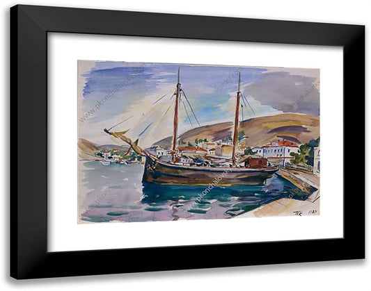 Balaklava. Ship to the Shore. 24x19 Black Modern Wood Framed Art Print Poster by Konchalovsky, Piotr