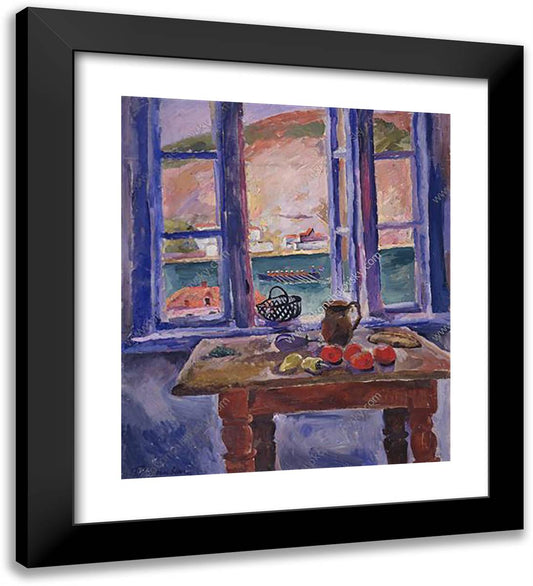 Balaklava. Window to the Sea. 20x22 Black Modern Wood Framed Art Print Poster by Konchalovsky, Piotr