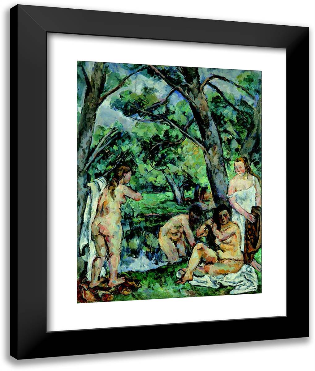 Bathers 20x24 Black Modern Wood Framed Art Print Poster by Konchalovsky, Piotr