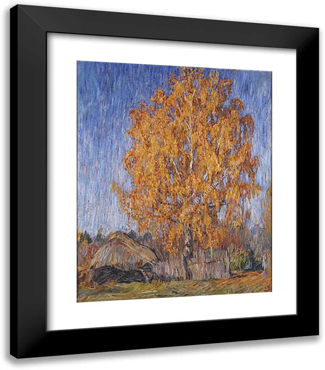 Belkino. Birch. 20x23 Black Modern Wood Framed Art Print Poster by Konchalovsky, Piotr