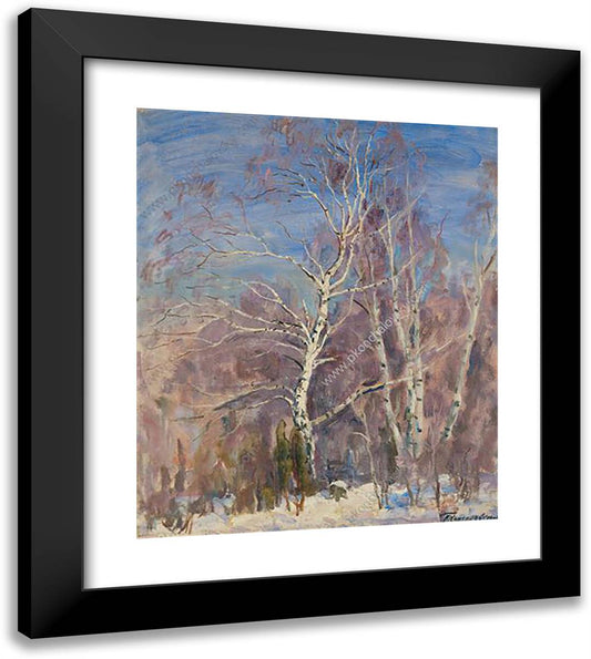 Birches in the Snow 20x23 Black Modern Wood Framed Art Print Poster by Konchalovsky, Piotr