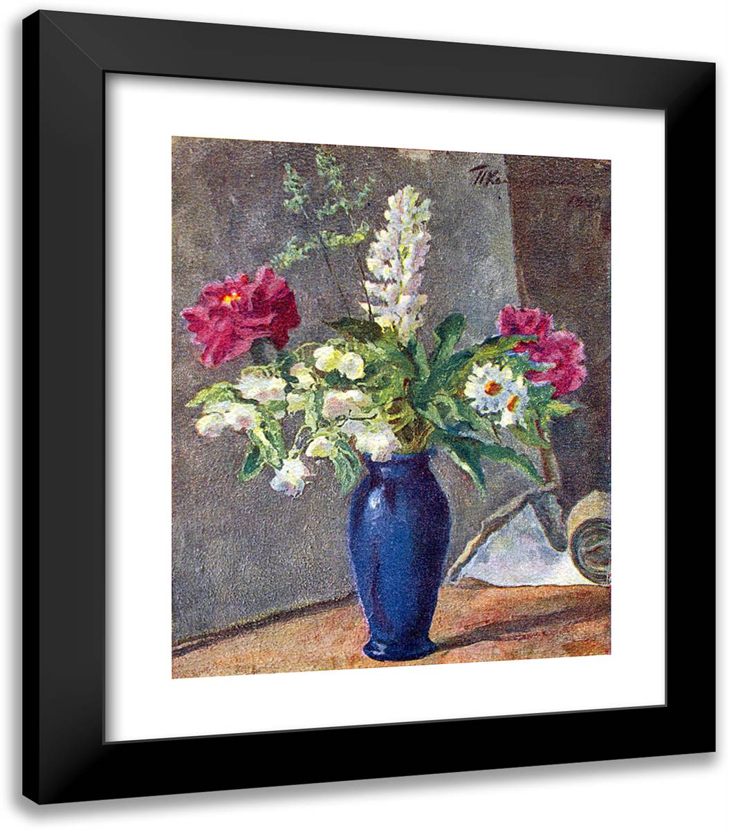 Blue Vase 20x23 Black Modern Wood Framed Art Print Poster by Konchalovsky, Piotr