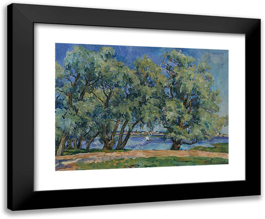 Blue Willows 24x20 Black Modern Wood Framed Art Print Poster by Konchalovsky, Piotr