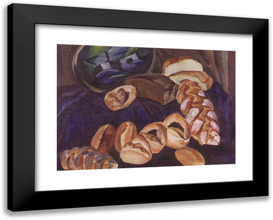 Bread on the Blue 24x19 Black Modern Wood Framed Art Print Poster by Konchalovsky, Piotr