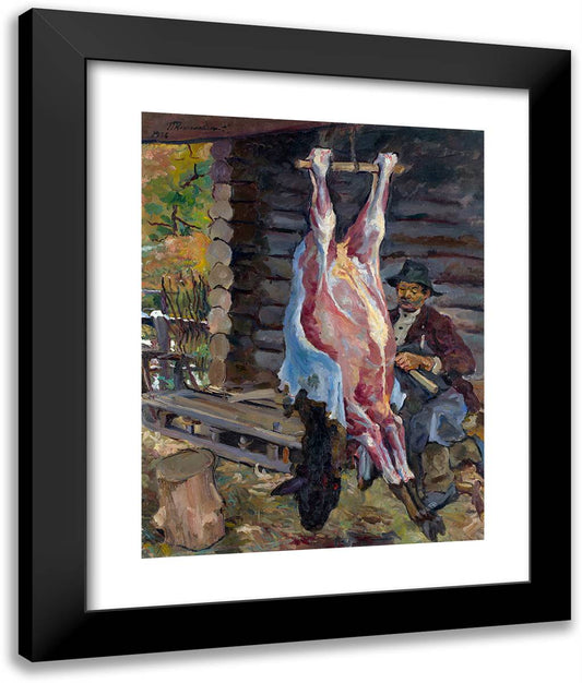 Carcase of Calf  20x24 Black Modern Wood Framed Art Print Poster by Konchalovsky, Piotr