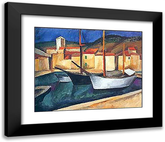 Cassis. Ships. 23x20 Black Modern Wood Framed Art Print Poster by Konchalovsky, Piotr