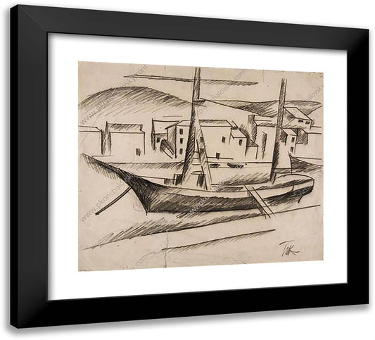 Cassis. the Ship. 22x20 Black Modern Wood Framed Art Print Poster by Konchalovsky, Piotr