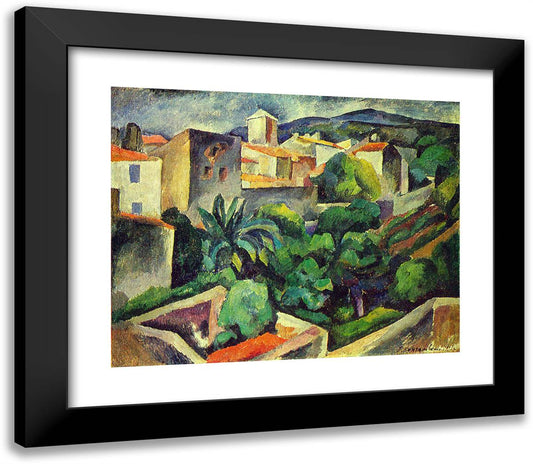 Cassis. the VIew from the Window. 23x20 Black Modern Wood Framed Art Print Poster by Konchalovsky, Piotr