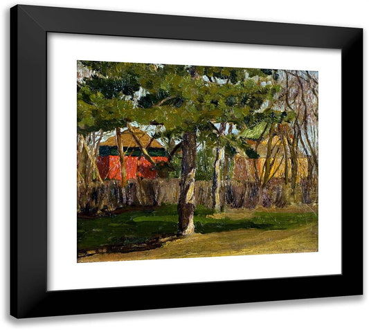 Cottages 22x20 Black Modern Wood Framed Art Print Poster by Konchalovsky, Piotr