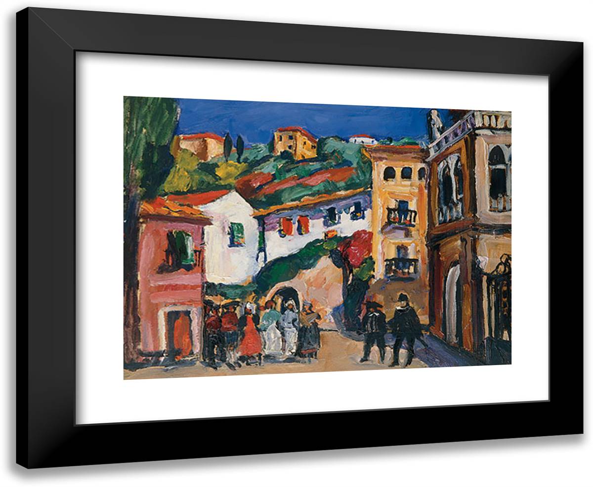 Design for the Opera by Wolfgang Amadeus Mozart, 'Don Giovanni' 24x20 Black Modern Wood Framed Art Print Poster by Konchalovsky, Piotr