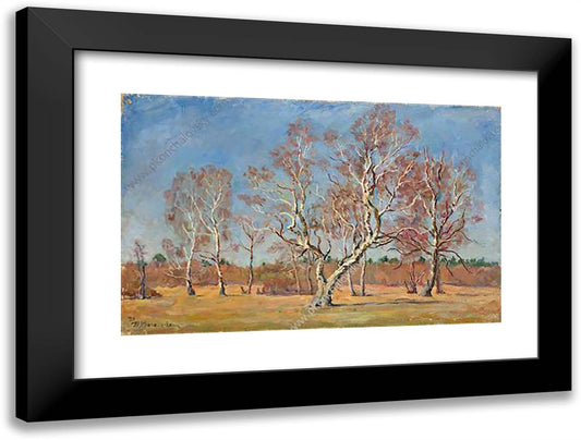 Early Spring. Birches. 24x18 Black Modern Wood Framed Art Print Poster by Konchalovsky, Piotr